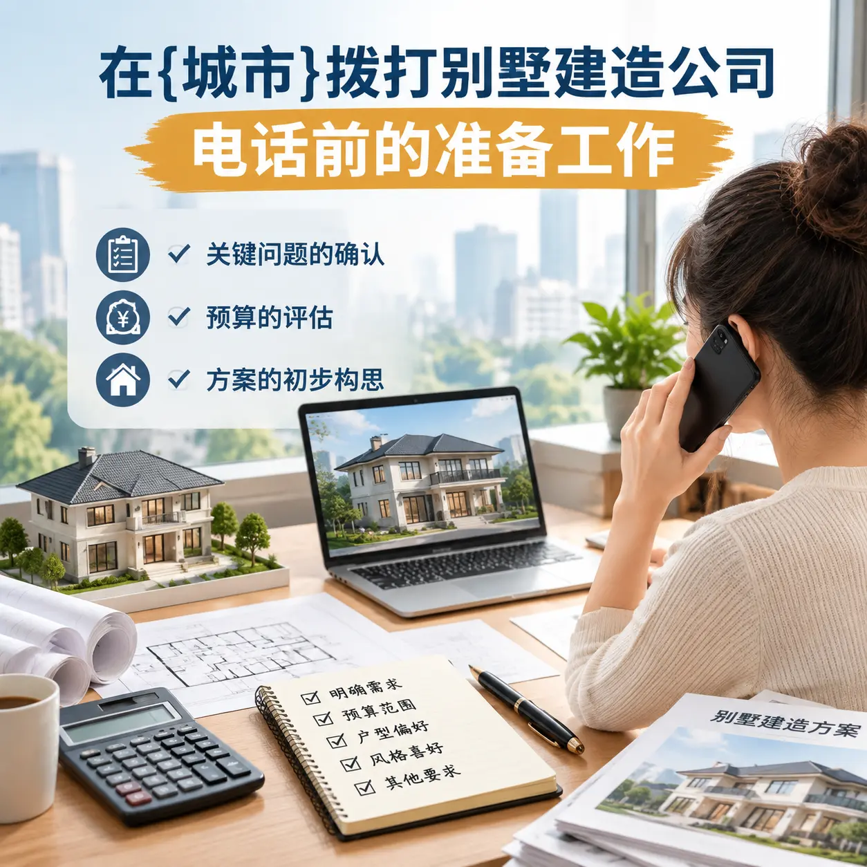 在施秉拨打别墅建造公司电话前的准备工作
