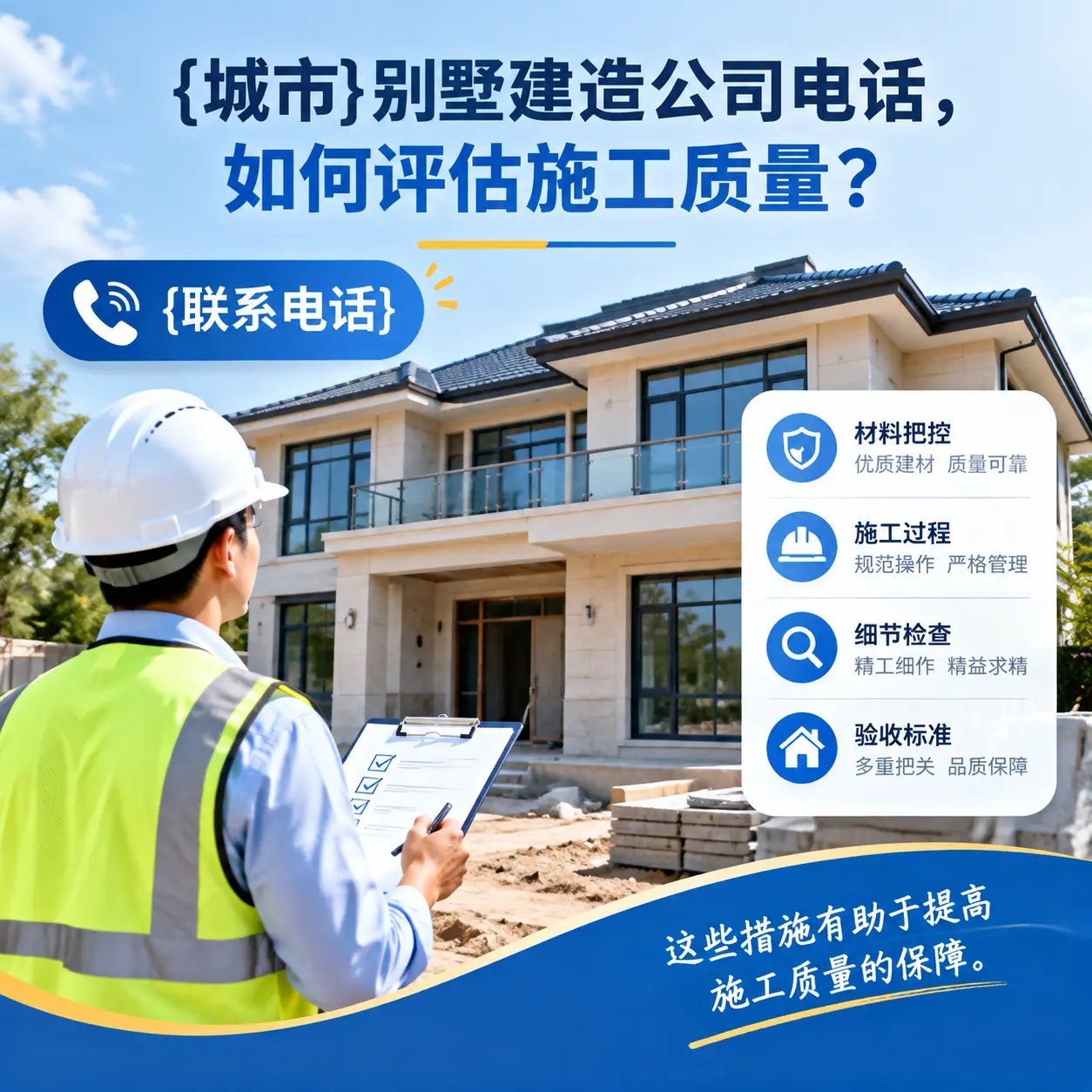 施秉别墅建造公司电话,如何评估施工质量?